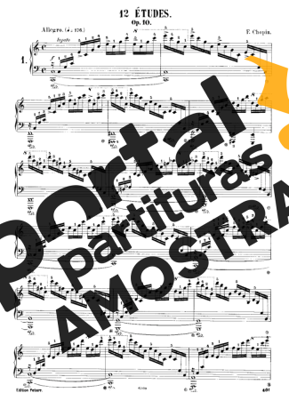 Chopin Étude 1 Op. 10 partitura para Piano