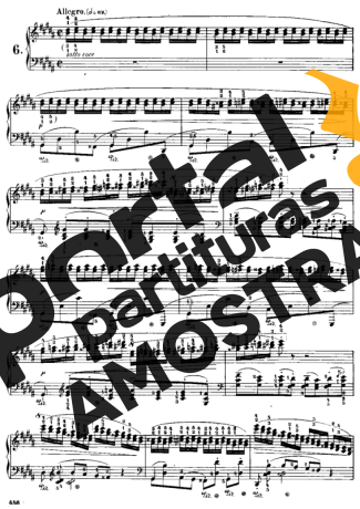 Chopin Étude 6 Op. 25 partitura para Piano