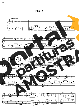 Chopin Fugue In A Minor B.144 partitura para Piano