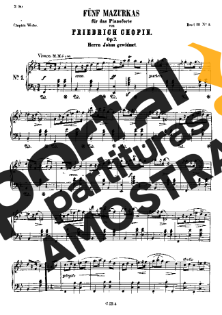 Chopin Mazurkas Op.7 partitura para Piano