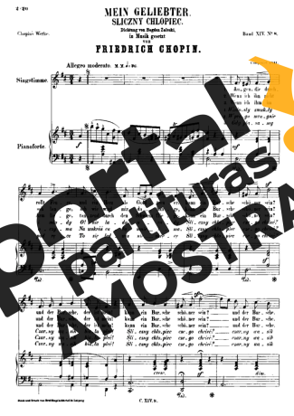 Chopin Mein Geliebter partitura para Piano