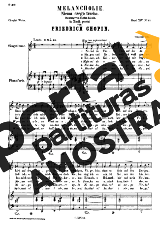 Chopin Melancholie partitura para Piano