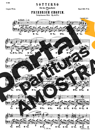 Chopin Nocturne In E Minor Op.72 No.1 partitura para Piano