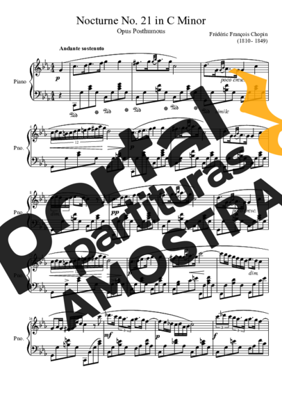 Chopin  partitura para Piano