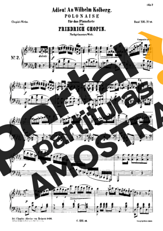 Chopin Polonaise In Bb Minor B.13 partitura para Piano