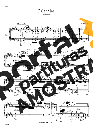 Chopin Polonaise In G# Minor B.6 partitura para Piano