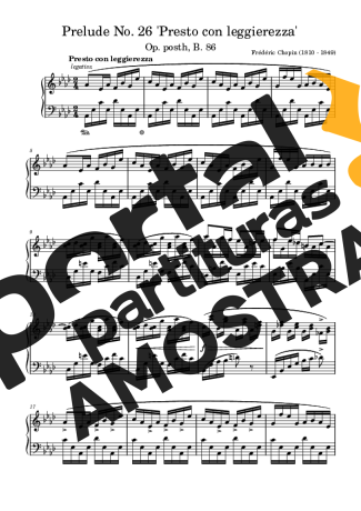 Chopin Prelude In Ab Major B.86 partitura para Piano