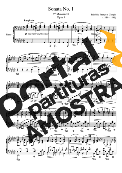 Chopin Sonata No. 1 3rd Movement partitura para Piano