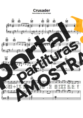 Chris De Burgh Crusader partitura para Piano
