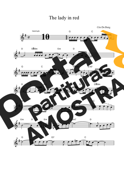 Chris De Burgh  partitura para Saxofone Alto (Eb)