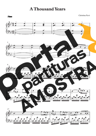 Christina Perri A Thousand Years partitura para Piano
