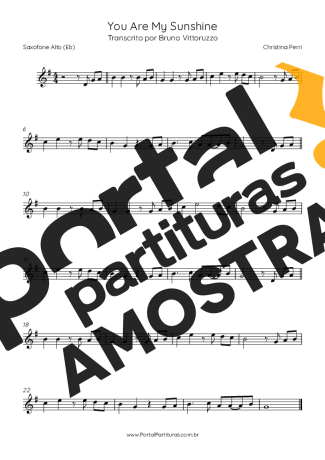 Christina Perri You Are My Sunshine partitura para Saxofone Alto (Eb)
