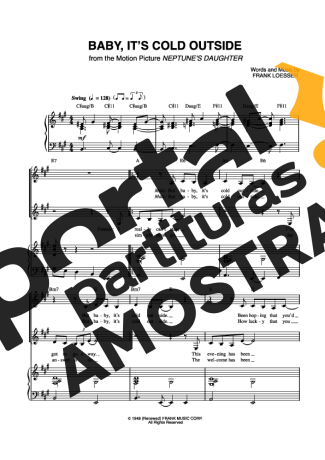 Christmas Songs (Temas Natalinos) Baby Its Cold Outside partitura para Piano