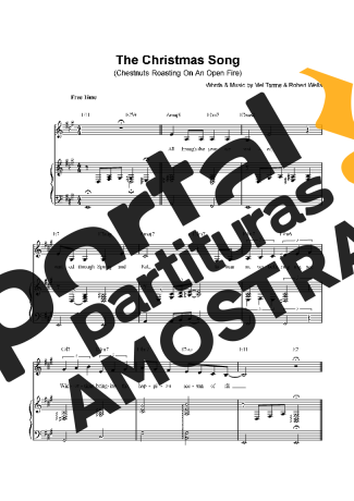 Christmas Songs (Temas Natalinos) Chestnus Roasting On An Open Fire partitura para Piano