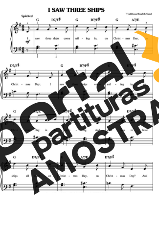 Christmas Songs (Temas Natalinos) I Saw Three Ships partitura para Piano