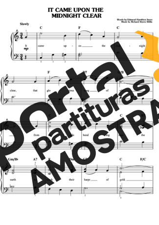 Christmas Songs (Temas Natalinos) It Came Upon The Midnight Clear partitura para Piano