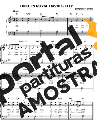 Christmas Songs (Temas Natalinos) Once In Royal David S City partitura para Piano