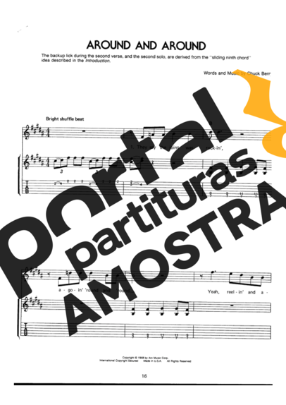 Chuck Berry Around And Around partitura para Guitarra