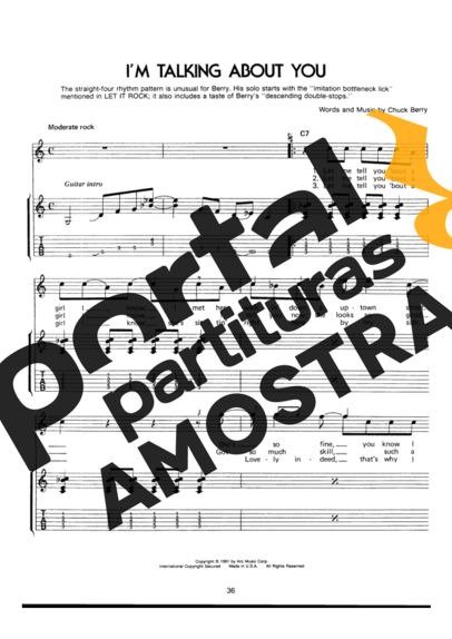 Chuck Berry  partitura para Guitarra