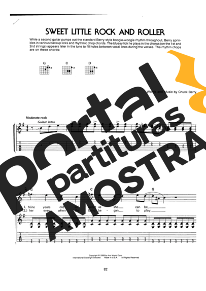 Chuck Berry  partitura para Guitarra
