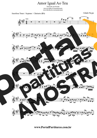 Cidade Negra  partitura para Clarinete (Bb)