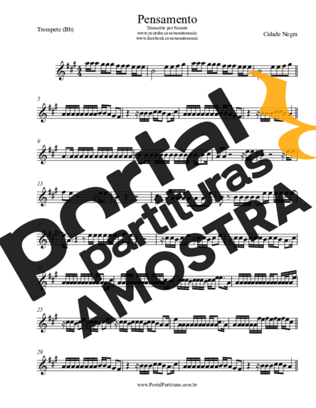 Cidade Negra Pensamento partitura para Trompete