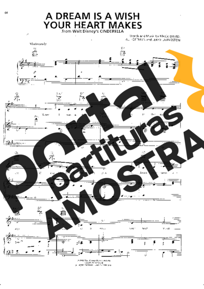 Cinderella A Dream Is A Wish Your Heart Makes partitura para Piano