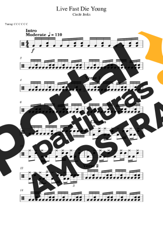 Circle Jerks Live Fast Die Young partitura para Bateria