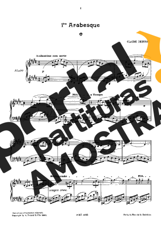 Claude Debussy  partitura para Piano