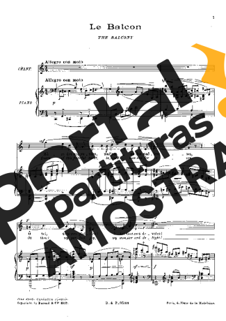 Claude Debussy 5 Poèmes De Baudelaire partitura para Piano