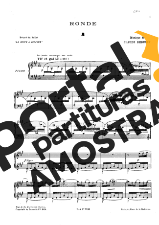 Claude Debussy Berceuse Pour La Tragédie De La Mort partitura para Piano