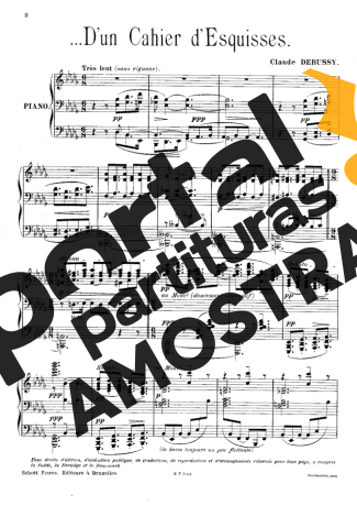 Claude Debussy D Un Cahier D Esquisses partitura para Piano