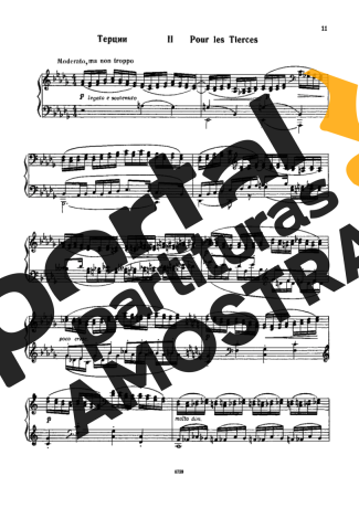 Claude Debussy Etude II (Pour Les Tierces) partitura para Piano