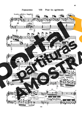 Claude Debussy Etude VIII (Pour Les Agréments) partitura para Piano