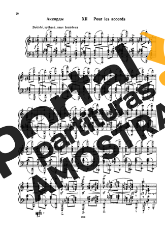 Claude Debussy Etude XII (Pour Les Accords) partitura para Piano