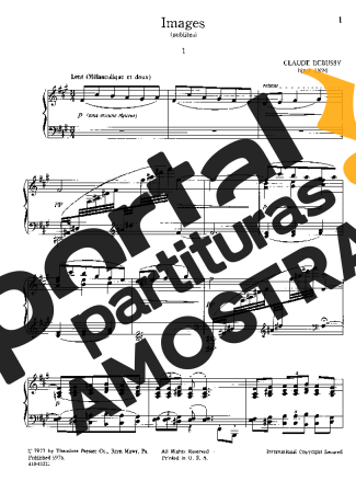 Claude Debussy Images Oubliées partitura para Piano