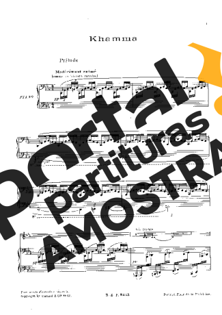 Claude Debussy Khamma partitura para Piano