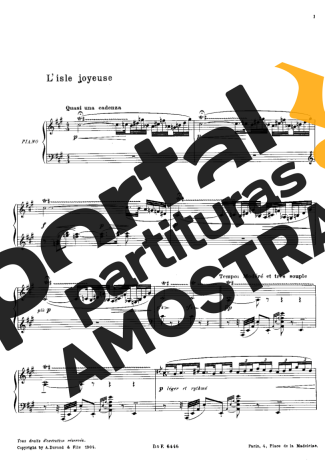 Claude Debussy L Isle Joyeuse partitura para Piano