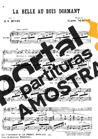 Claude Debussy La Belle Au Bois Dormant partitura para Piano