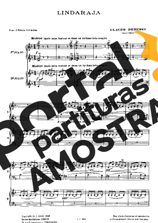 Claude Debussy Lindaraja partitura para Piano