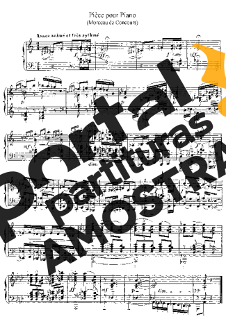 Claude Debussy Morceau De Concours partitura para Piano
