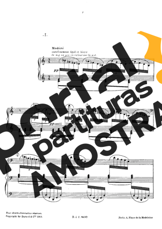 Claude Debussy Prelude I Brouillards partitura para Piano
