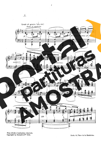 Claude Debussy Prelude I Danseuses De Delphes partitura para Piano