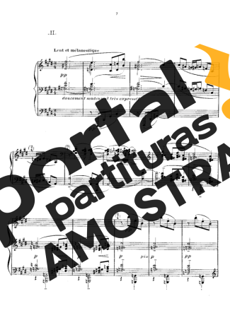 Claude Debussy Prelude II Feuilles Mortes partitura para Piano