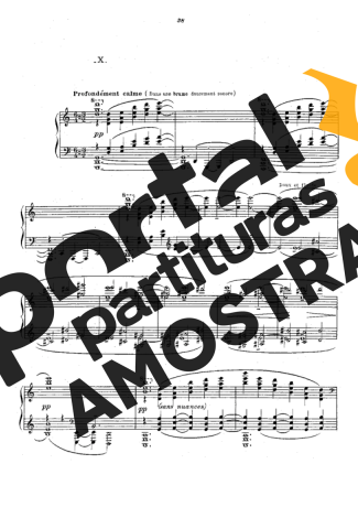 Claude Debussy Prelude X La Cathédrale Engloutie partitura para Piano
