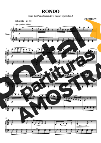 Clementi Rondo partitura para Piano