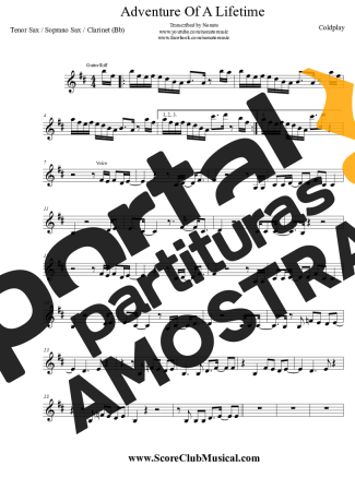 Coldplay Adventure Of A Lifetime partitura para Clarinete (Bb)
