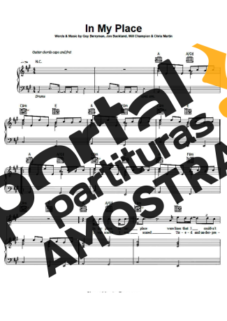 Coldplay In My Place partitura para Piano