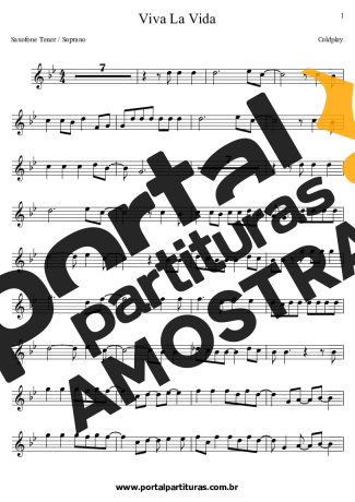 Coldplay  partitura para Clarinete (Bb)