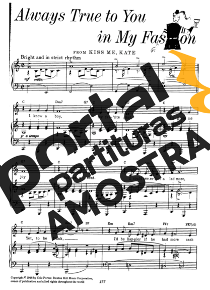 Cole Porter Always True To You In My Fashion partitura para Piano